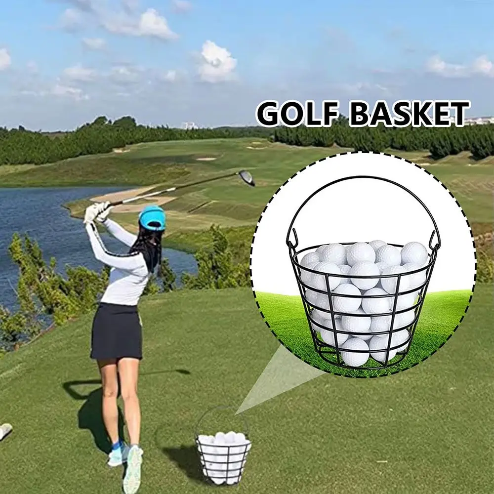 

1Pcs Portable Golf Ball Metal Basket Carrying Buckets Outdoor Outside Sports Golf Club Accessories Ball Holder Box with Handle