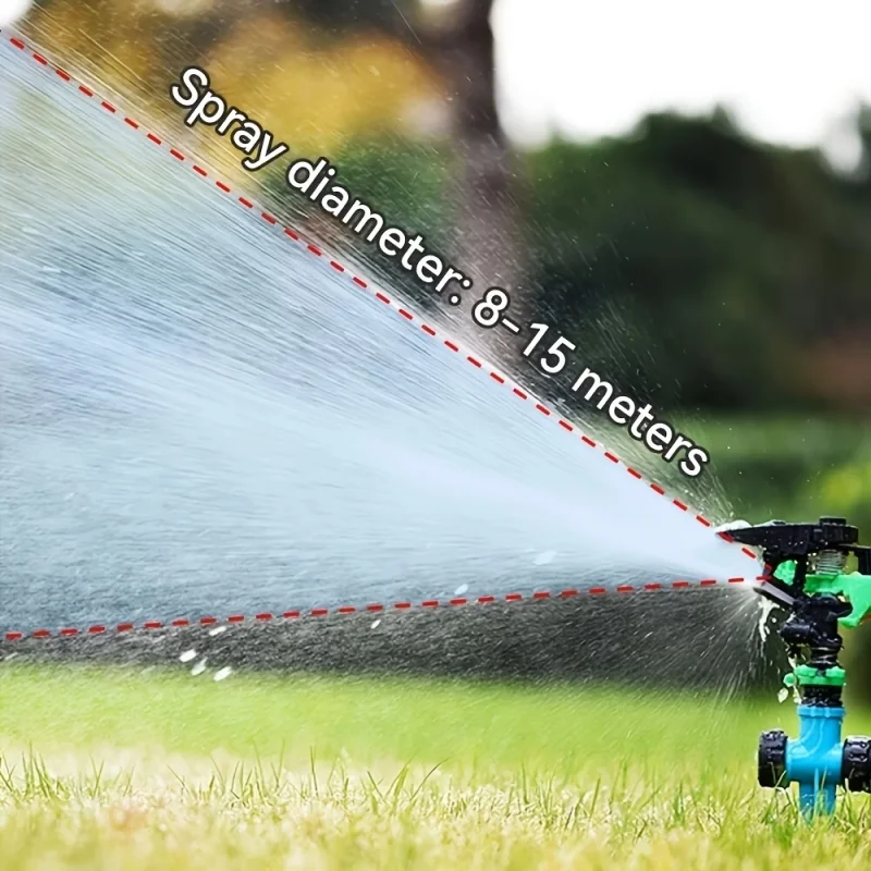 1pc 4-Point Plastic Adjustable Rocker Arm Sprinkler Head 360-Degree Automatic Rotating Sprinkler For Garden Lawn Irrigation