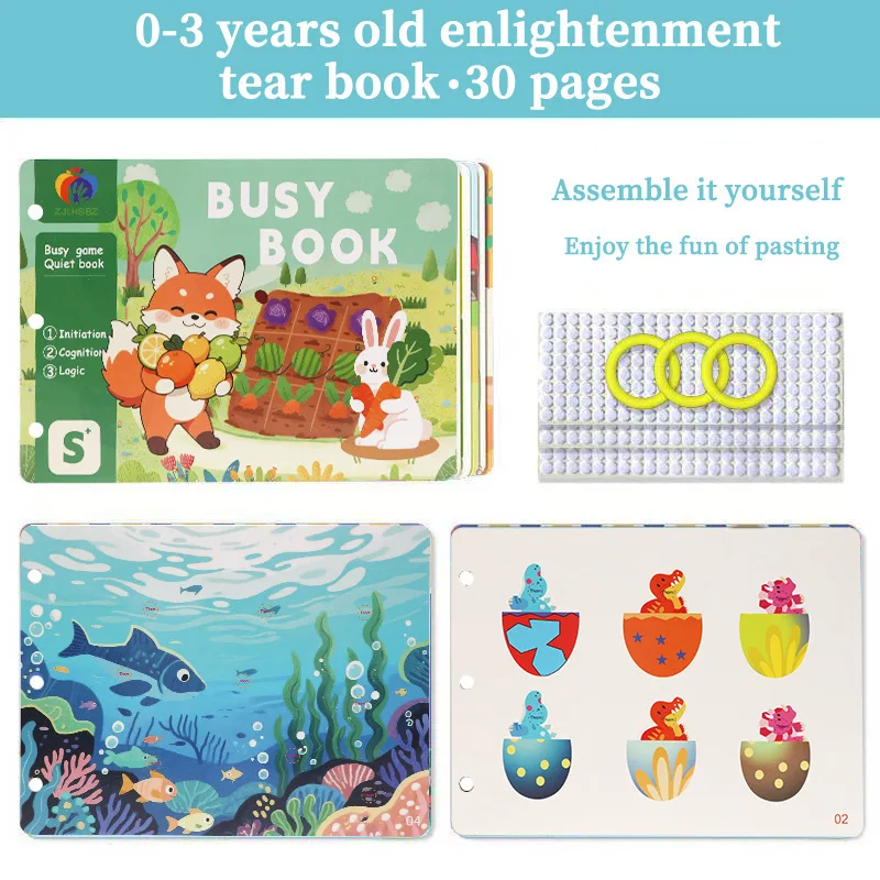 

Kids Early Education Enlightenment Busy Book Magic Sticker Tear Off Quiet Learning Activity