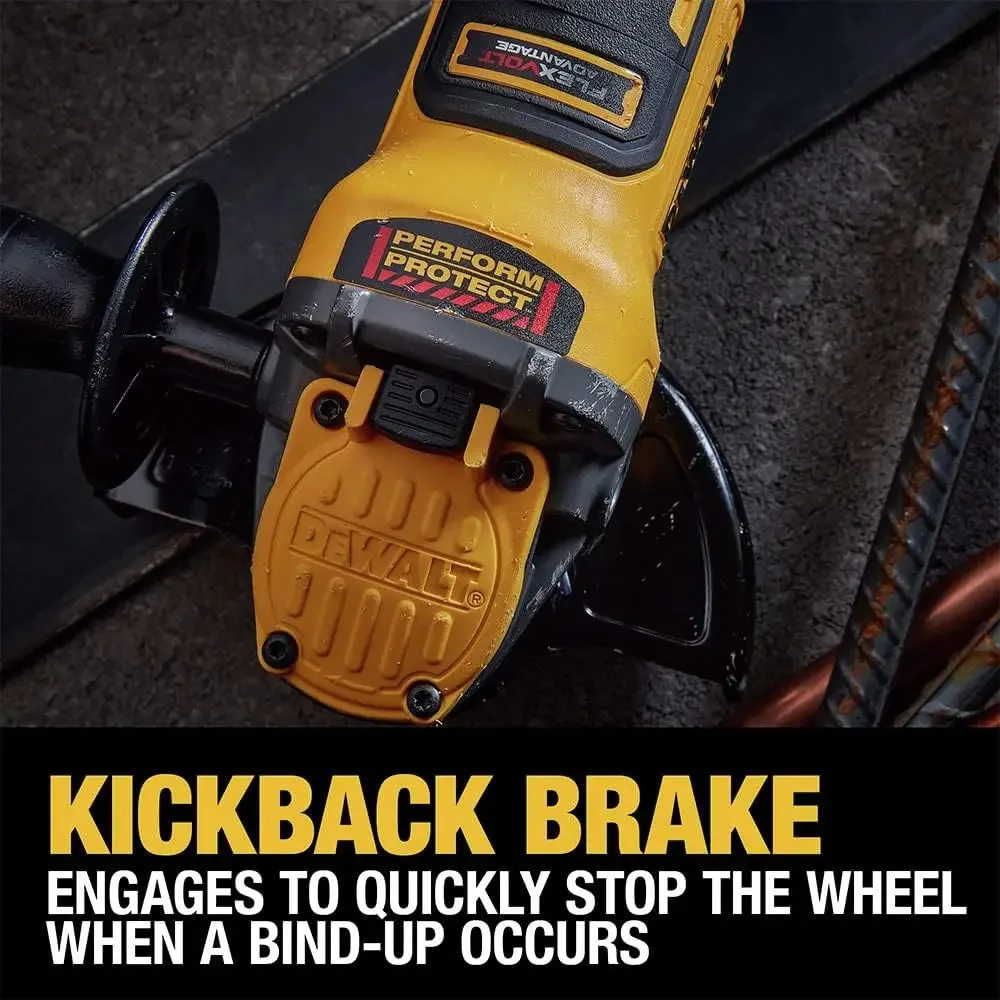 

Угловая шлифмашина DEWALT FLEXVOLT ADVANTAGE 20V MAX*, с кнопочным переключателем, от 4,5 до 5 дюймов, только инструмент (DCG416B)
