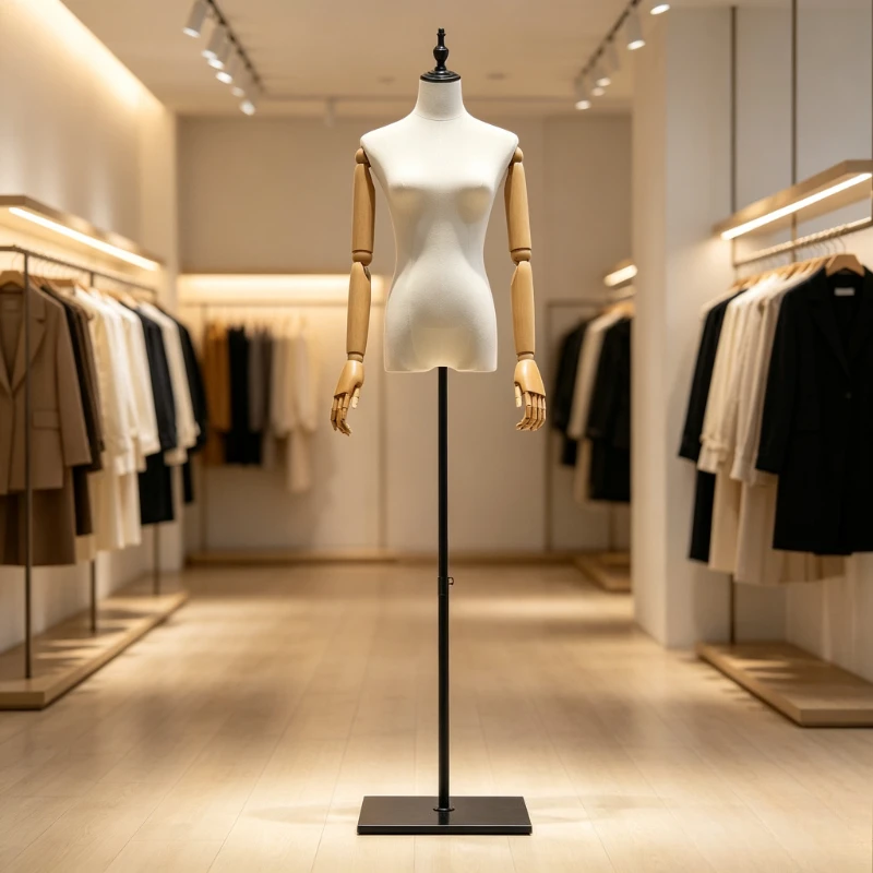 Female Half Body Mannequin Torso Dress Form Clothing Display Stand Wedding Dress Model Rack for Boutique Shop Window Showcase