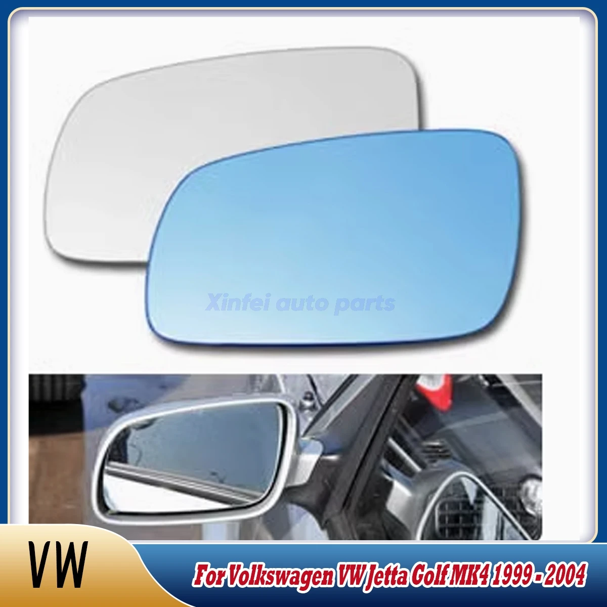 

Heated Side Rearview Mirror Glass Anti-Fog Mirror Lens Fit For Volkswagen VW Jetta Golf MK4 1999 - 2004 Car Accessories