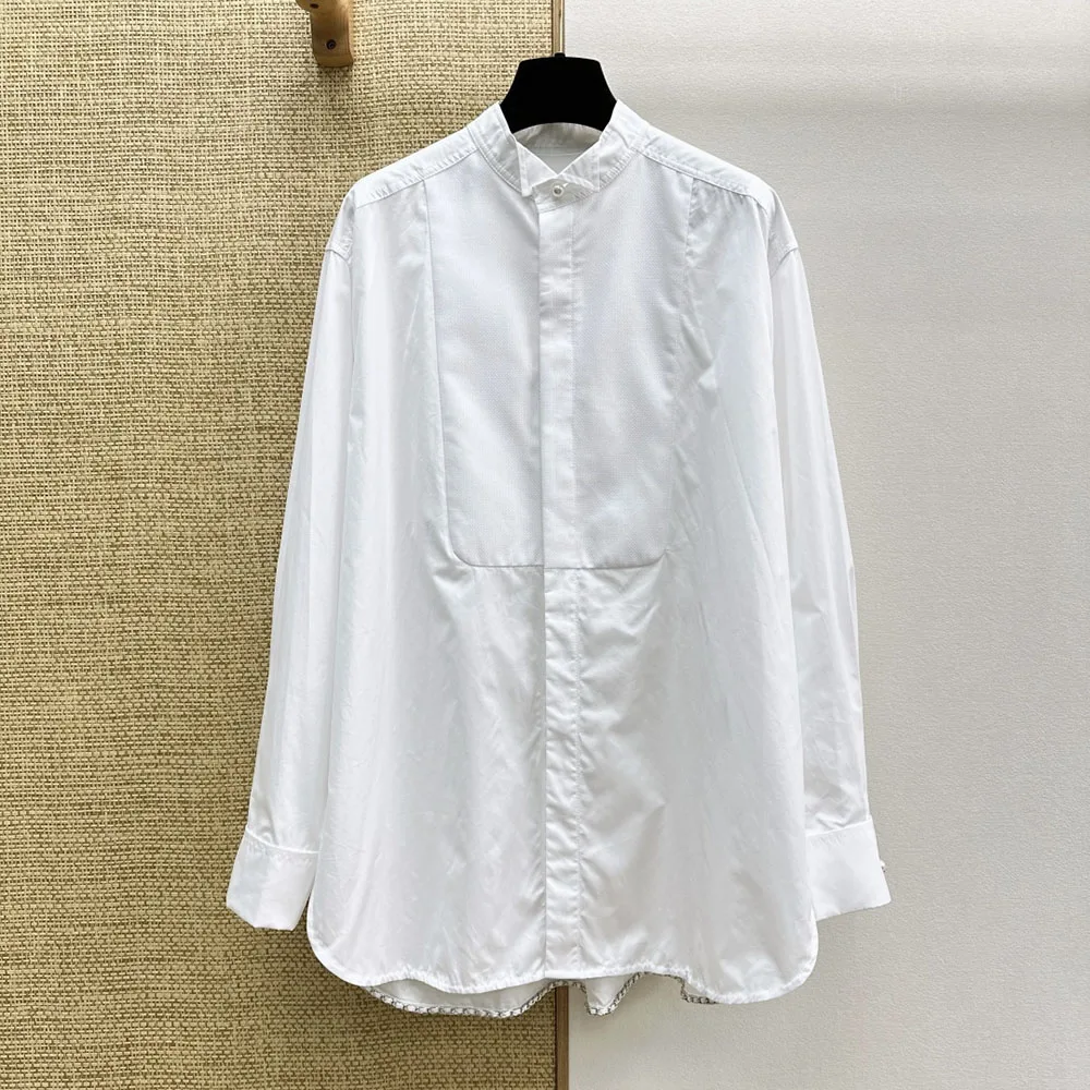 

High-quality 2026 spring early-season new product - stylish and elegant French pearl-buttoned shirt for women xy150418