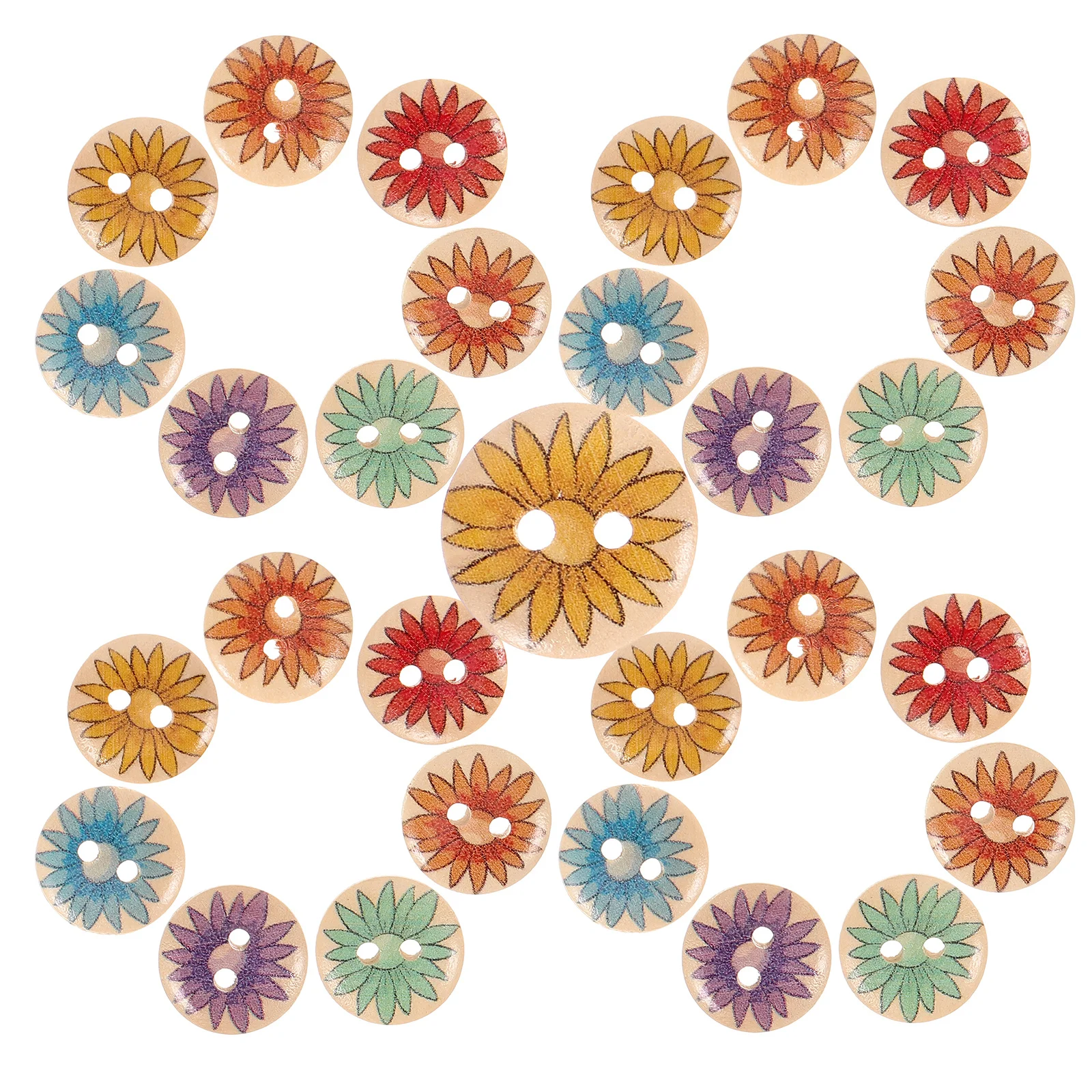 Chic Pattern Coat Buttons Multi-Function Vintage Wooden DIY Craft Buttons for Shirts Hats Suits Sweaters Clothing Replacement