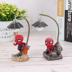 Disney Spiderman Cartoon Peripheral Creative Doll Super Hero Spider Man Bedside Night Light Toys Gift Charm Home Decor Ornaments