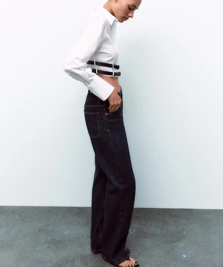 เสื้อผ้าแฟชั่นสำหรับผู้หญิง คอลเลคชั่นฤดูใบไม้ร่วง ดีไซน์เข็มขัดรัดเอว แขนยาว คอปก ผ้าโพลีเอสเตอร์