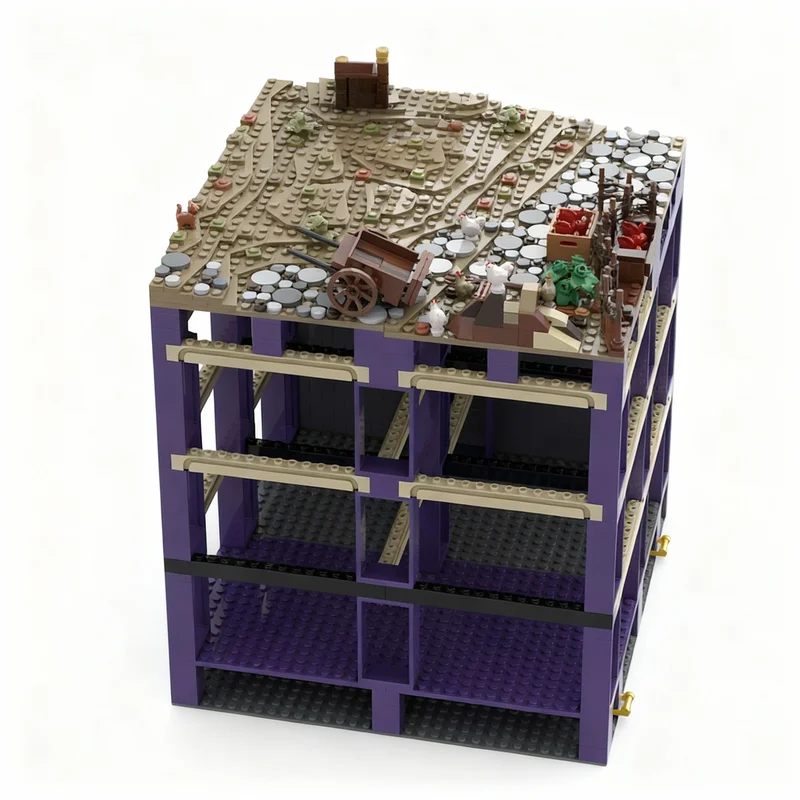 

1196PCS MOC Medieval Castle D5 Hohengeroldseck Courtyard Part 1 Model DIY Assembly Building Blocks Birthday Gift Display Home