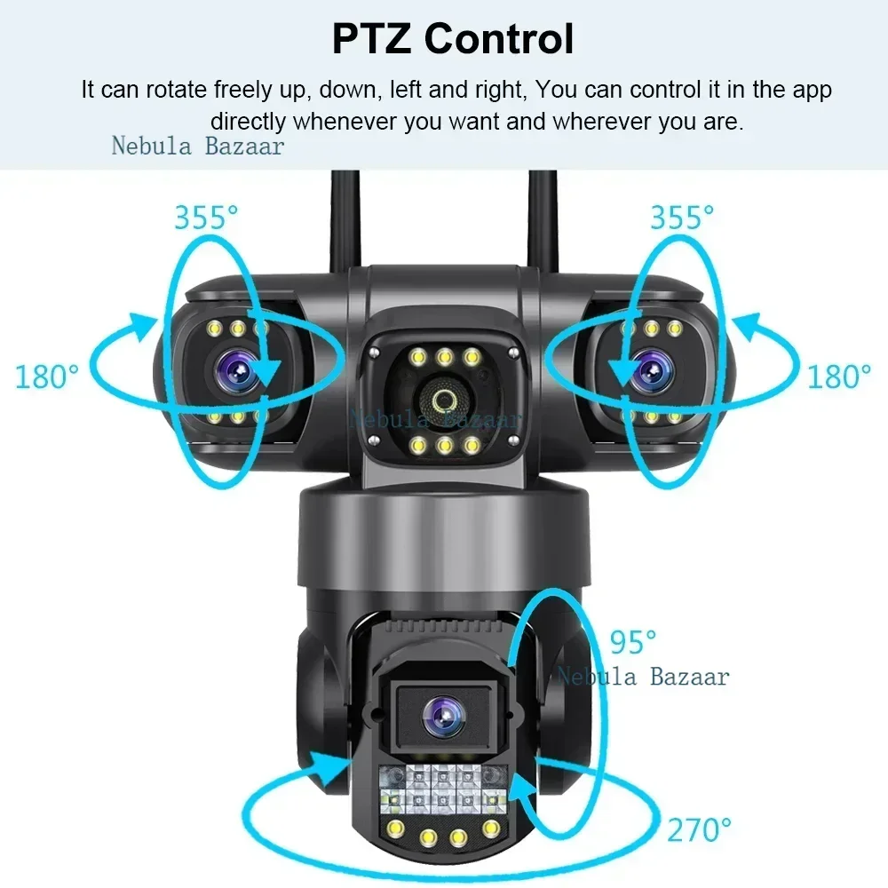 3 عدسة كاميرا مراقبة فيديو واي فاي شبكة كاميرا تلفزيونات الدوائر المغلقة 4G بطاقة SIM لاسلكية 360 رصد في الهواء الطلق كاميرات أمنية مقاومة للماء #6