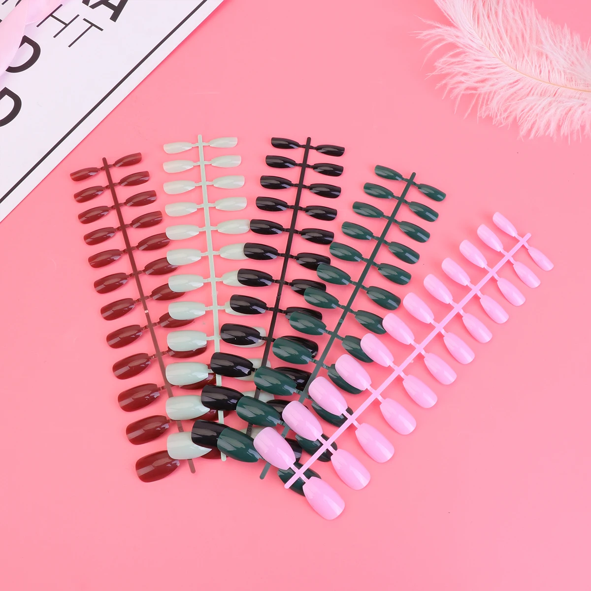 

120Pcs Fake Nail Piece Manicure Stickers Solid Color Fake Nail Stickers Manicure Accessories (1#,3#,4#,6#,19#)