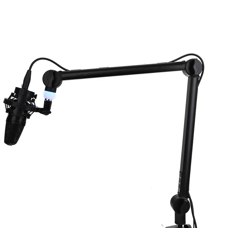 MA618 ALCTRON  Deluxe Aluminum Scissor Arm Microphone Stand Adjustable Broadcast Recording with Flexible Suspension Mounts Stand