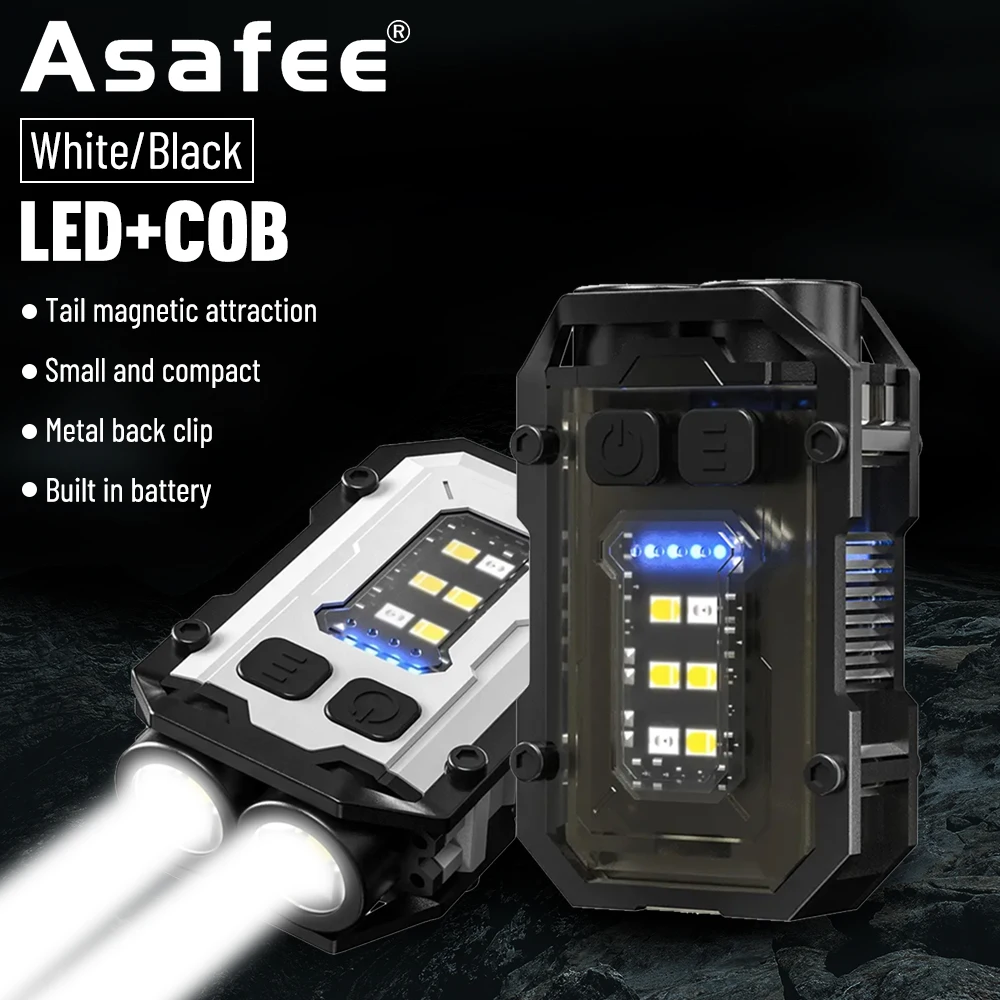 Asafee Edc Mini Flashlight Tiki Lantern Keychain Light Led Torch Work Light Canister Lamp Waterproof Rechargeable Outdoor Camp