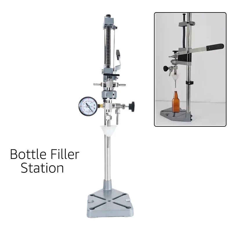 Counter Pressure Bottle Filler Station,0-60PSI Micro Brewery Beer Transfer Tools,Beer Bottle Filling Station With Pressure Gauge