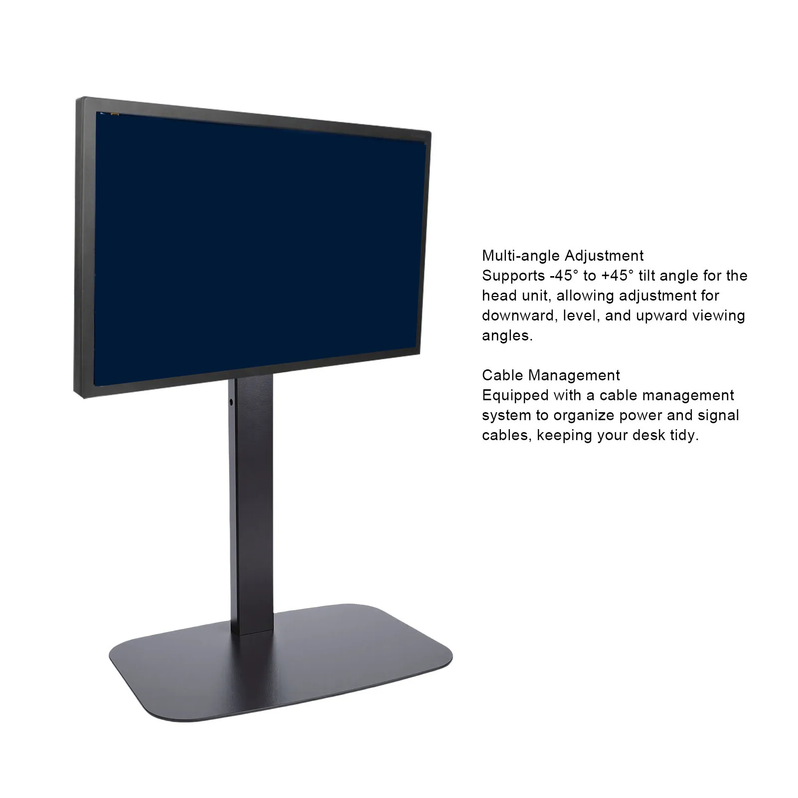 Single Screen Desk Stand Tilt Rotation Height Adjustable Freestanding Single Screen Desk Mount for 32 Inch Screens 38 Inch