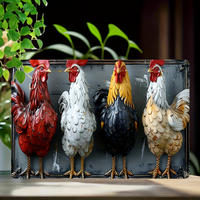 8x12 Inch Stunning Vintage Farm Rooster Metal Tin Sign Rustic Wall Decor Ideal for Home Bar Cafe and Man Cave Ambiance