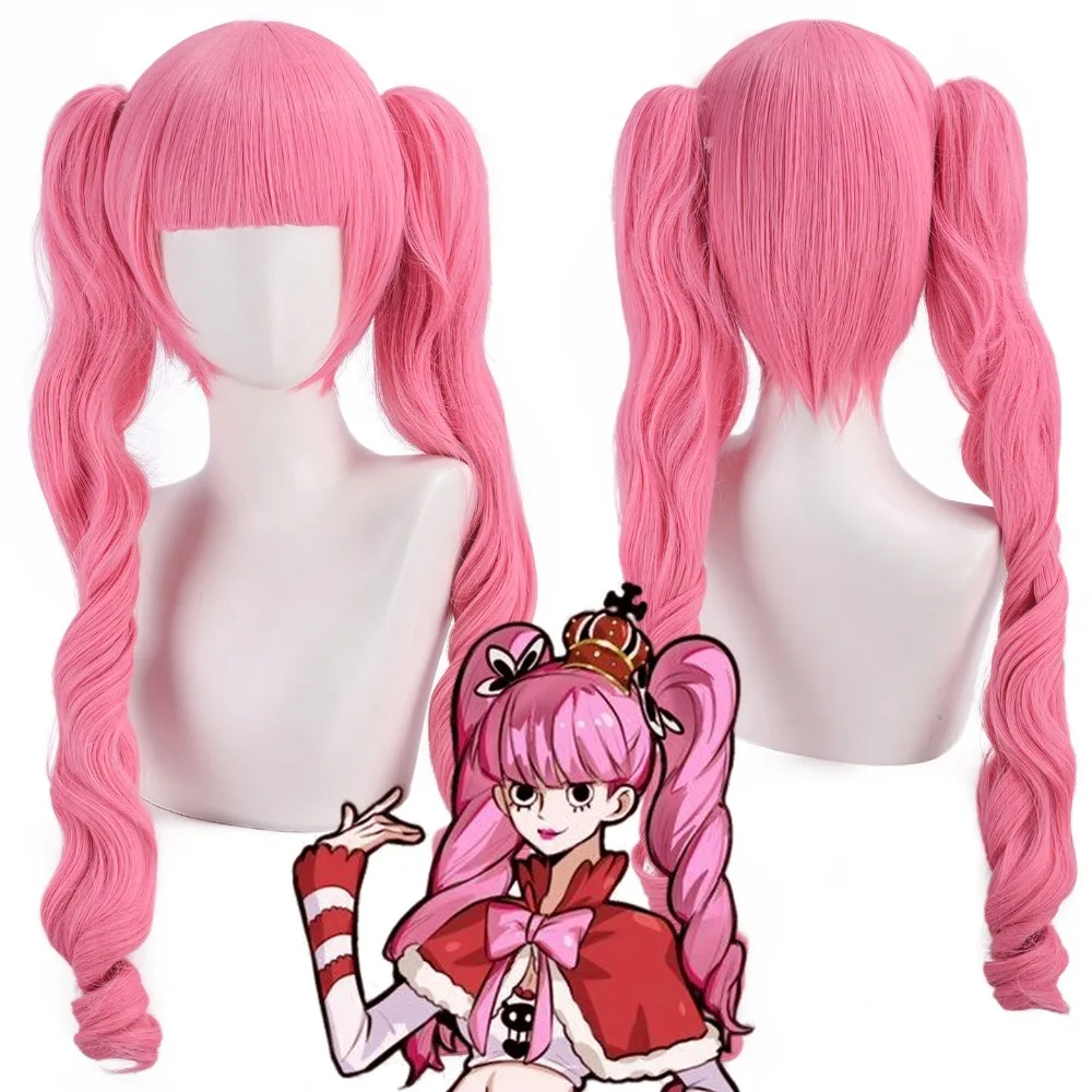 カーリーダブルポニーテール合成耐熱コスプレウィッグローズネット模擬頭皮髪アニメパーティーカーニバルロールプレイアクセサリー