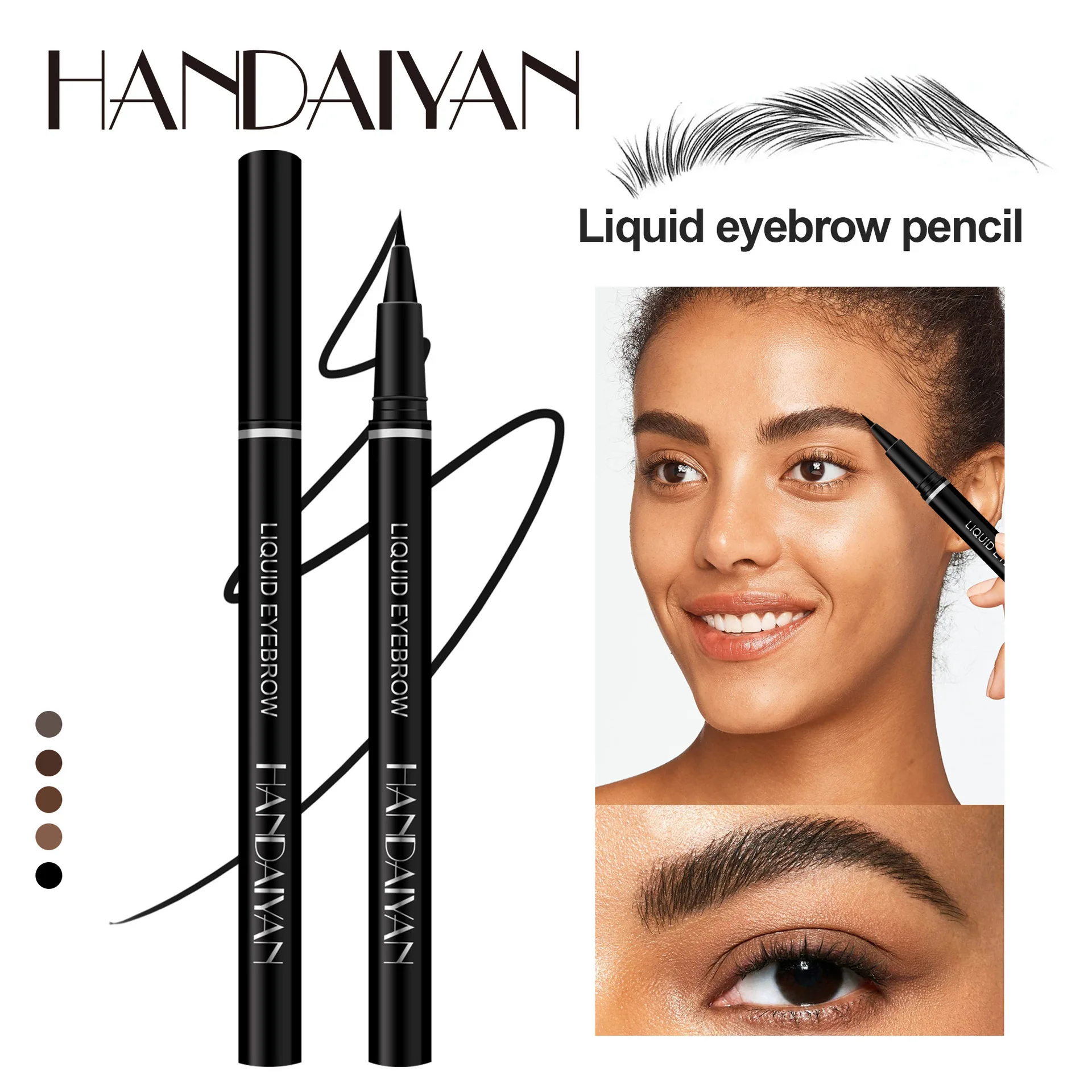 Women's extremely fine wild water eyebrow pencil Liquid eyeliner pen is durable, stain resistant, waterproof and sweat resistant