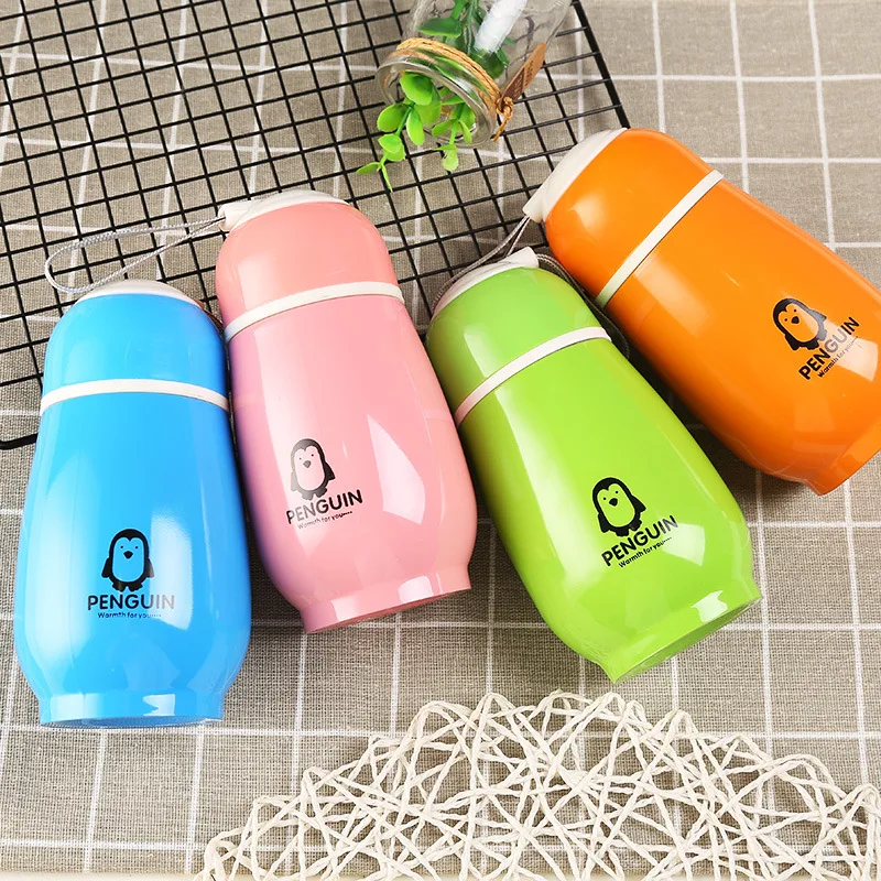 300ml new Kawaii stainless steel insulated cup portable Outdoor Thermal Cup Penguin Coffee Sports Water Bottle Mug gift