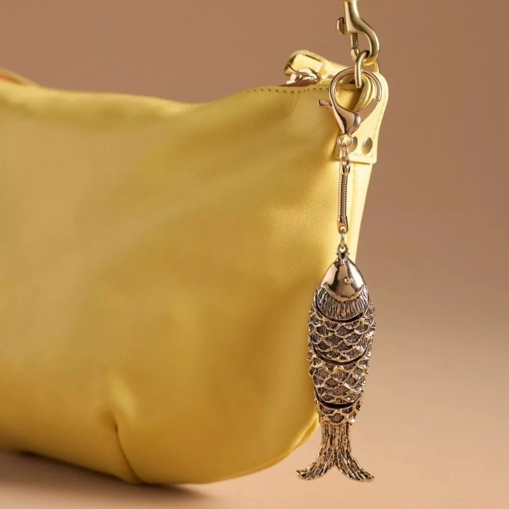 الإبداعية لطيف الحب القلب حقيبة قلادة اللؤلؤ حبل مضفر شكل الأسماك مفتاح سلسلة حجر الراين حقيبة أنيقة حلي معلقة الهدايا #5