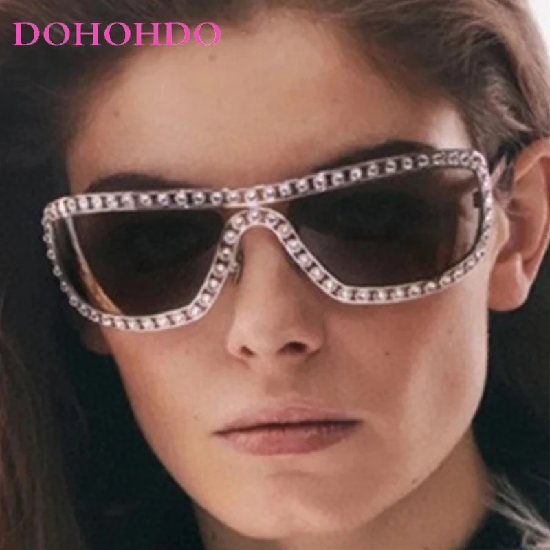 

Trendy Rhinestone Metal Square Frame Women's Sunglasses Brand Designer Luxury Men Sun Glasses Travel Drive Eyewear UV400 Lentes