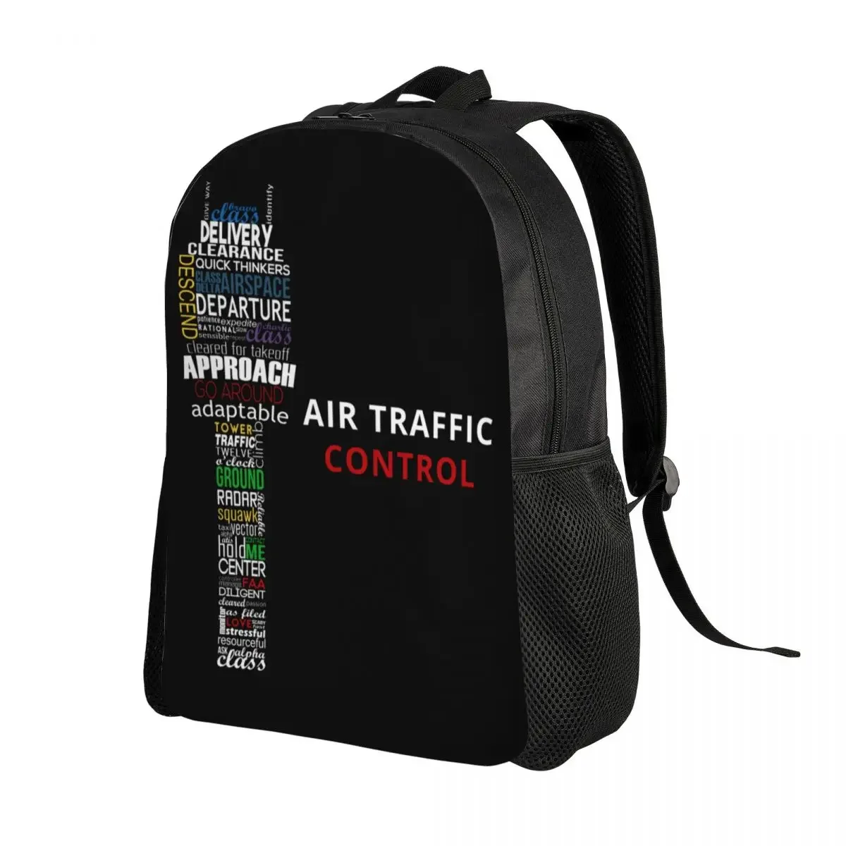 Personalized Air Traffic Controller Backpacks Women Men Basic Bookbag for School College Pilot Air Fighter Bags