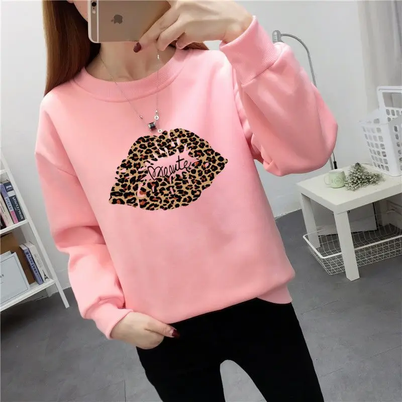 Spring Autumn Women\'s Clothing Round Neck Pullover Geometric Leopard Lantern Long Sleeve Printing Casual Office Lady Tops