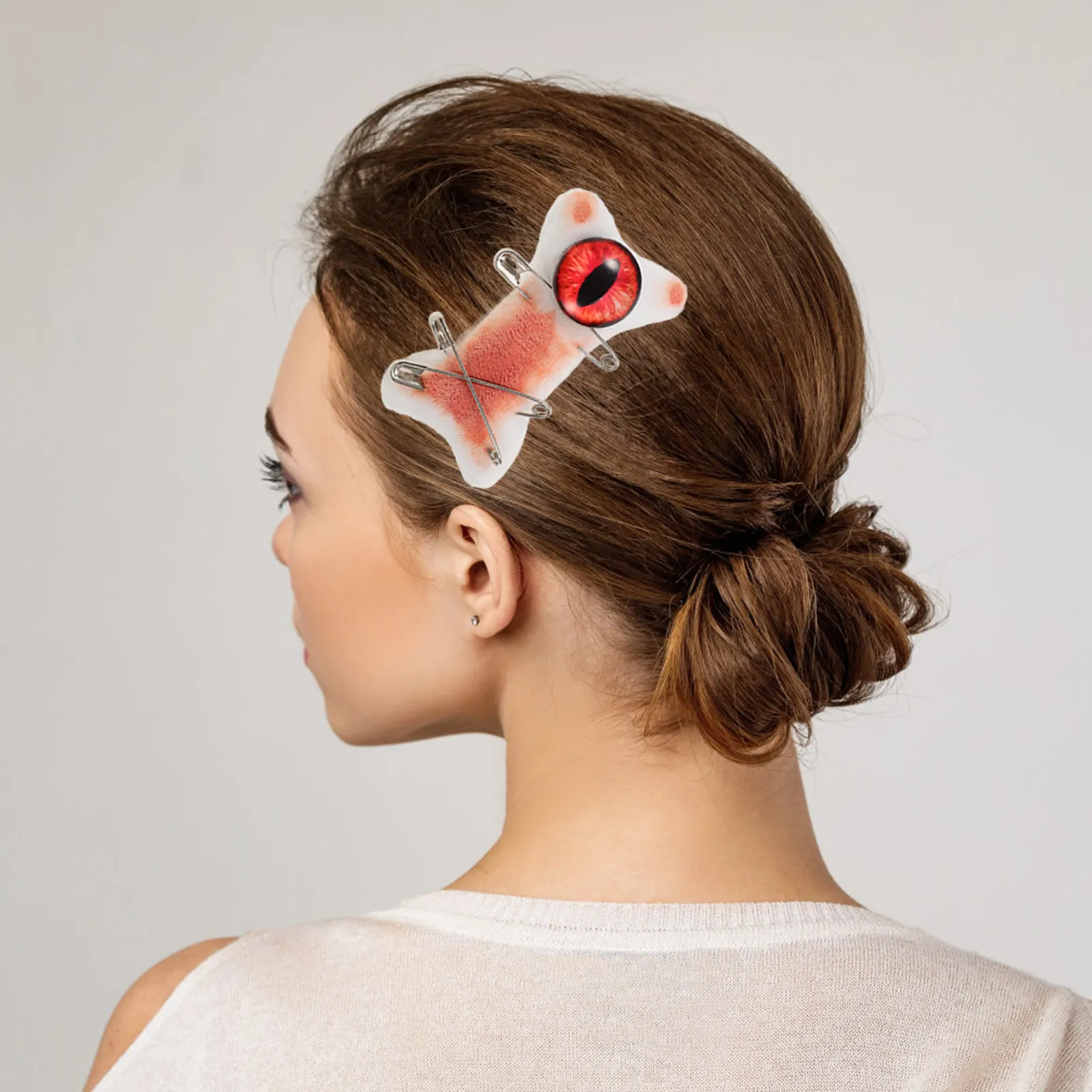 Bone Hair Clip Small Decorative Hairpin Dual Use Lapel Pin Bag Brooch Unique Women Hair Accessories Fashion Girls Gothic Clips