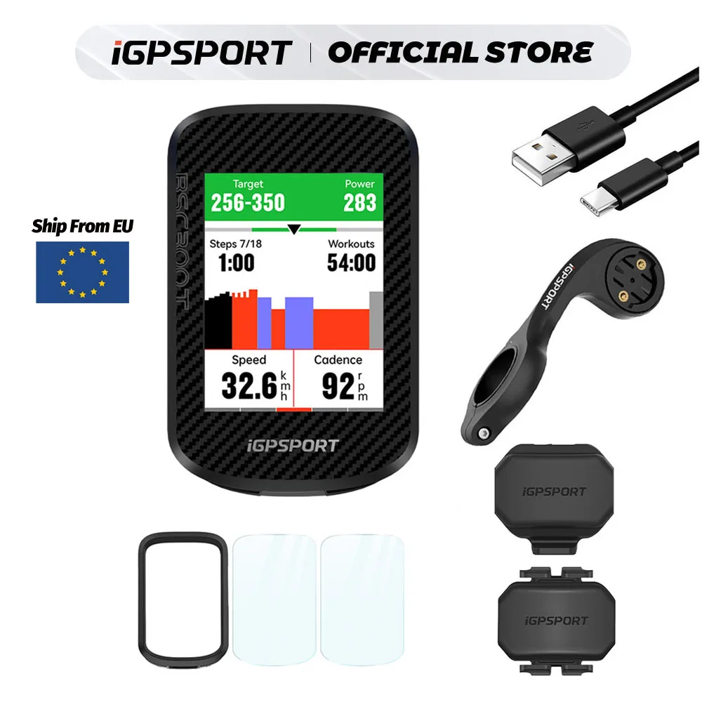 iGPSPORT BSC300T Fahrradcomputer, Fahrradnavigator, IPX7, kabelloses GPS, bunte Kartennavigation, Unterstützung für E-Bike