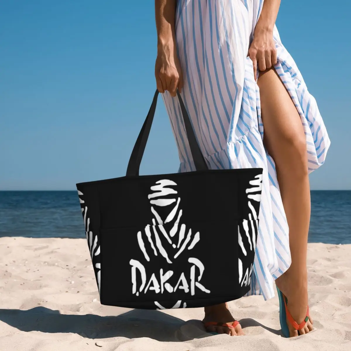

Dakar Rally Motorcycle Beach Tote Bag Sport Gym Yoga Duffle Large Tote Bag Women Travel Bag Fitness bag