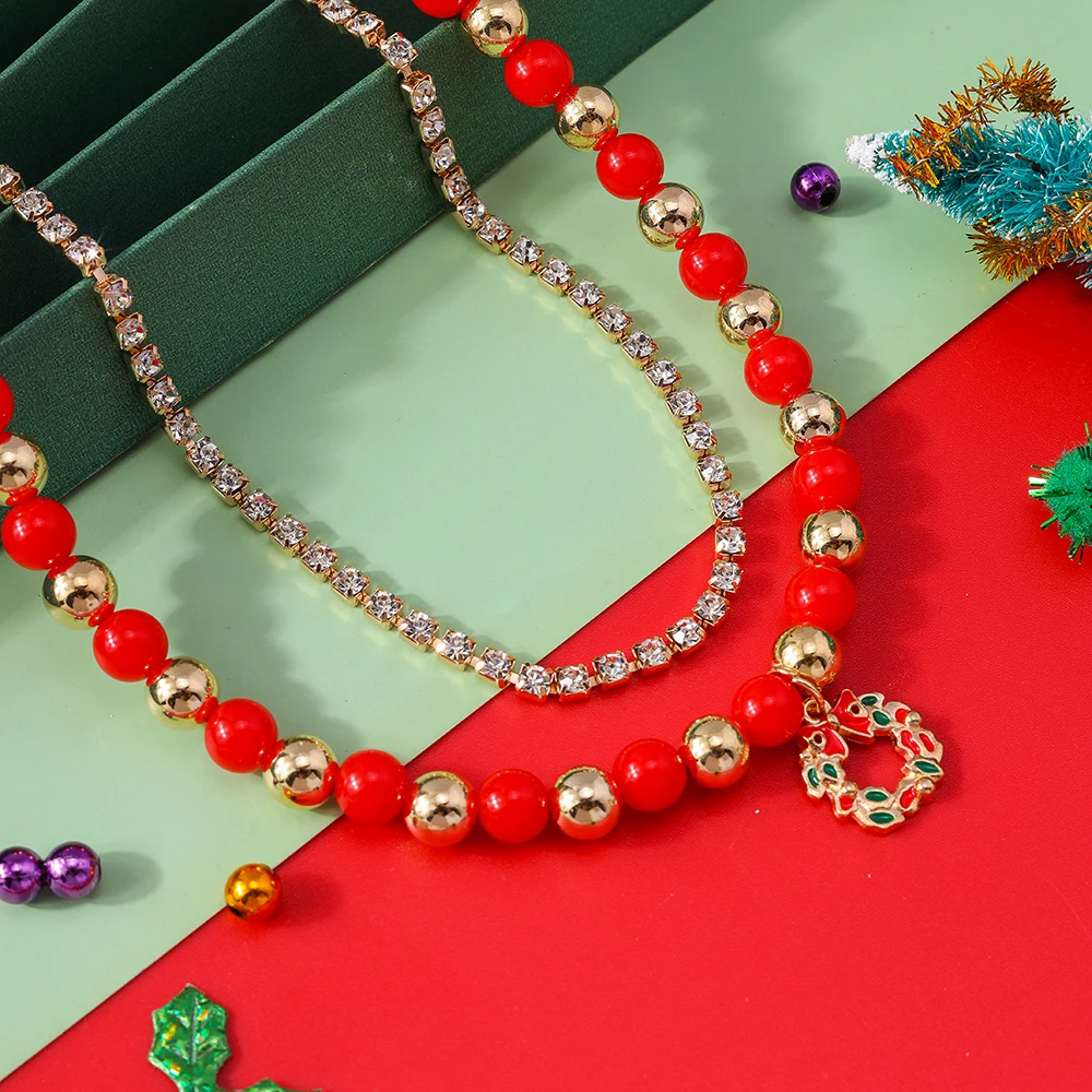 Aihua Neue Mode Weihnachten Halskette für Frauen Mädchen Santa Claus Deer Glocke Weihnachten Stern Baum Anhänger Halskette Neue Jahr Geschenke – Detail 13