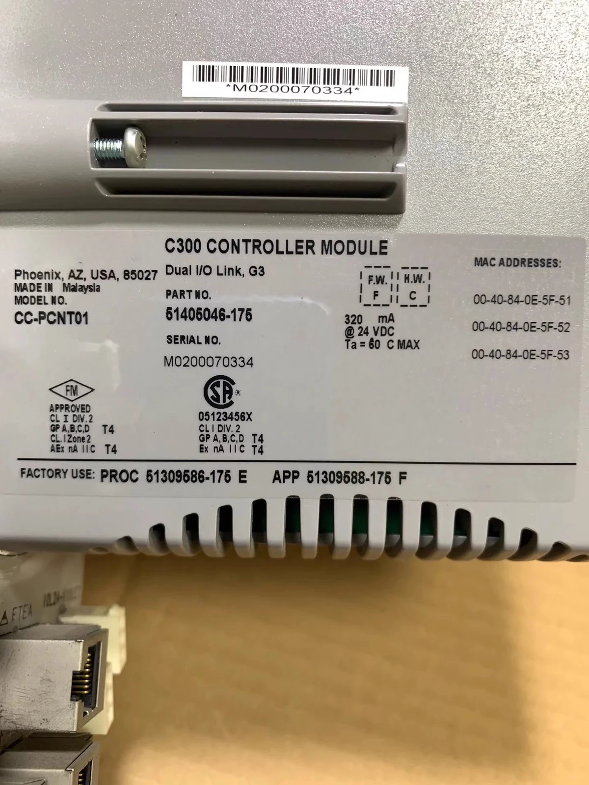 CC-PCNT01 51405046-175 For Honeywell CC-PCNT01 51405046-175 C300 Controller Module Used