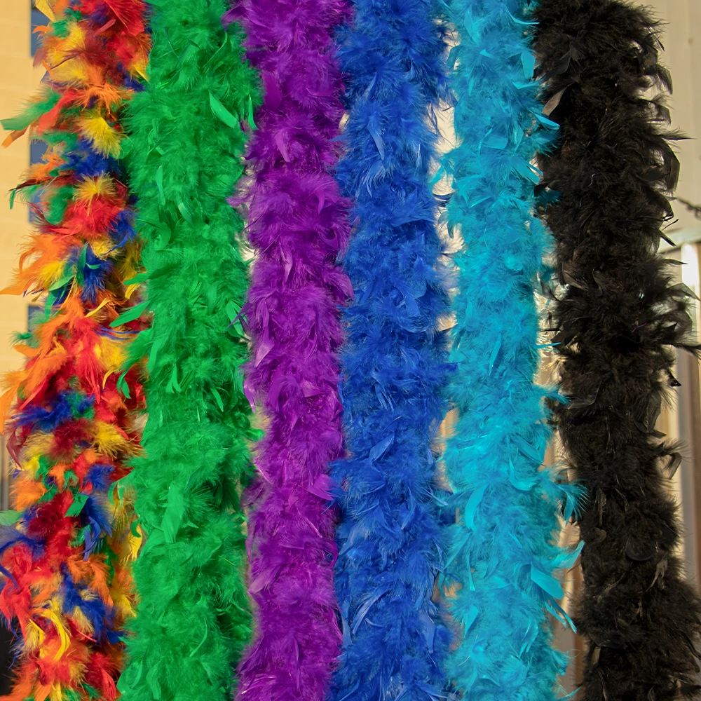 Truthahn-Federboa-Schal 2M 40g 60g 90g Rosa Flauschiger Umhang Federboa für Party, Karneval, Kostüm, Halloween, Hochzeitskleid