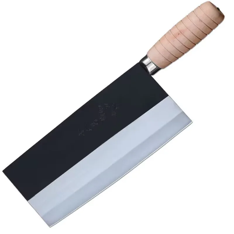 SHIBAZI Professional Chinese Cleaver Chef\'s Knife Carbon Steel With Wooden Handle Knives Handmade Cleaver Kitchen Knife Tools