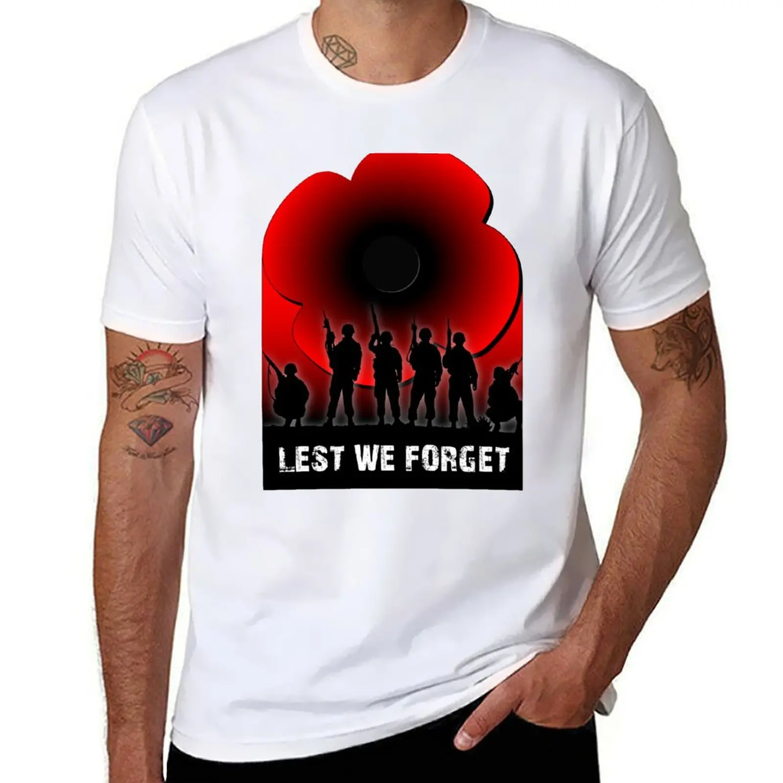 

Lest we Forget T-Shirt cotton t shirts high quality t shirts for man pack cotton T-Shirt