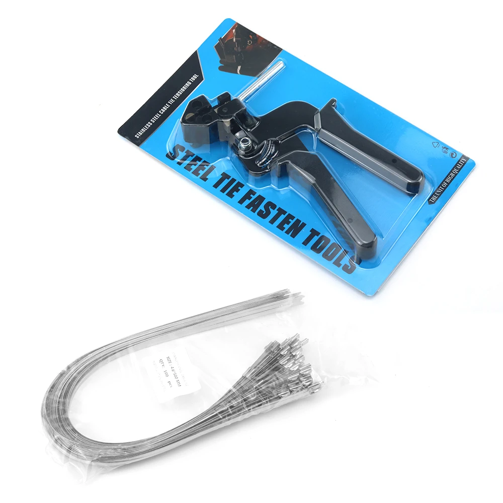 304 Stainless Steel Cable Ties Plier Fastening Strap Cutting Tool Cutter Tension Automatic Zip Gun Locking Tie Hand Wrap Tool