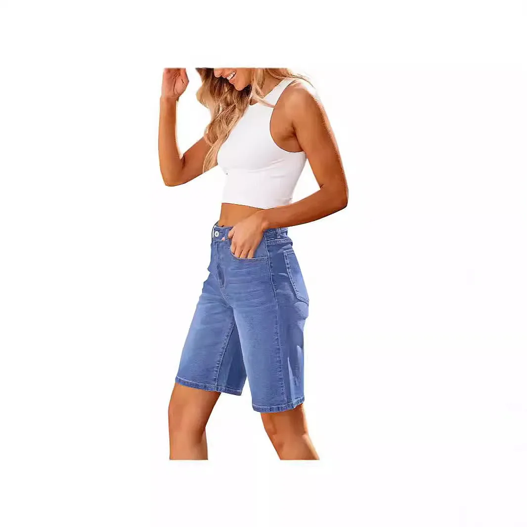 Denim Capris for Women, Slim Capri Jeans, Spring Summer Mid-Length Denim Pants