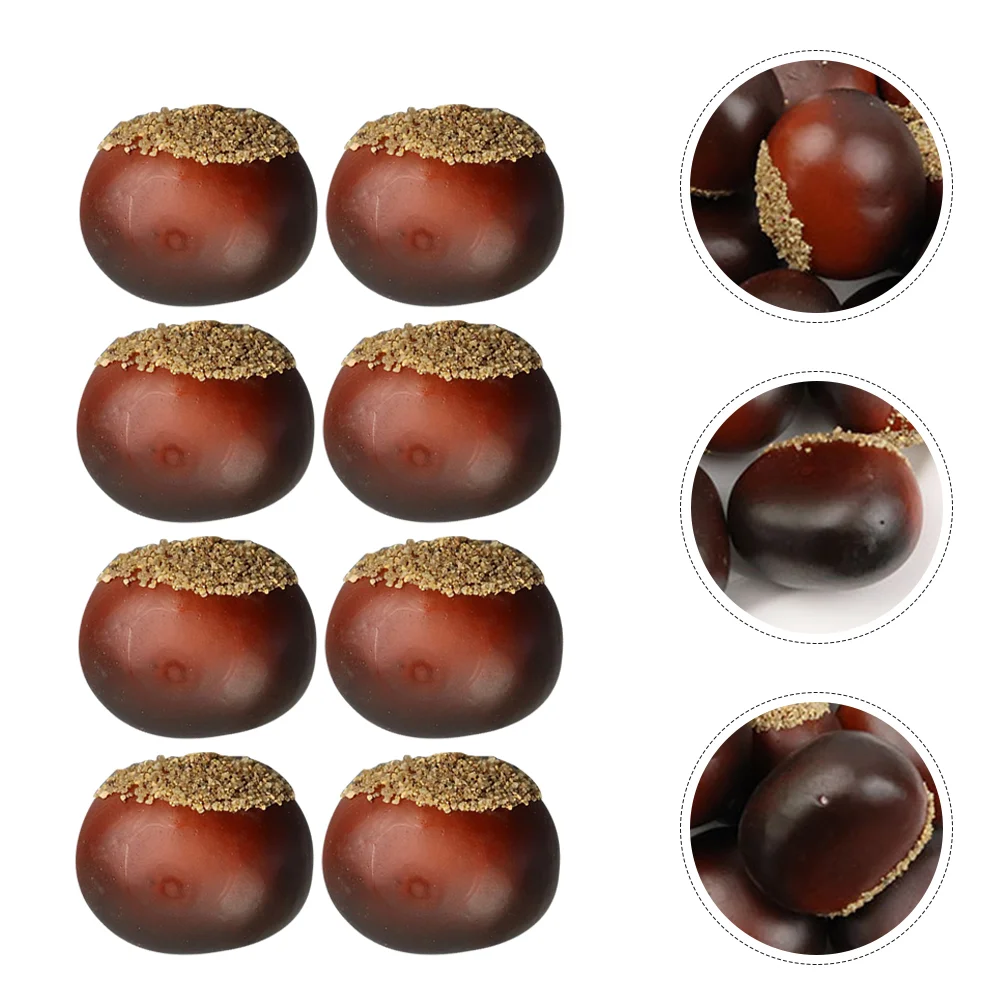 16 Pcs Chestnuts Ornament Accessories Artificial Decorations Fake Model Lifelike Foam Fruit