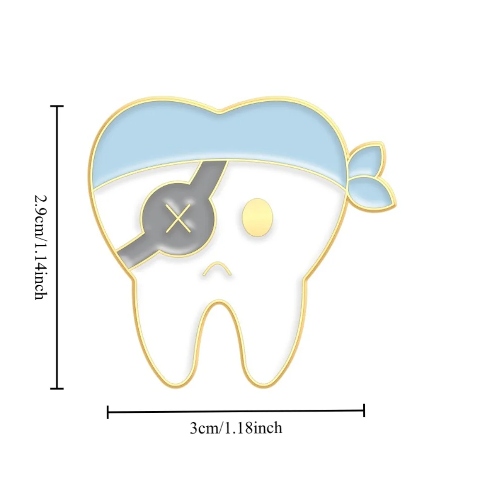 5 Piece Cute Cartoon-style Alloy Brooch for Teeth Protection Tooth Fairy Clothing Accessory Metal Pins for Kids