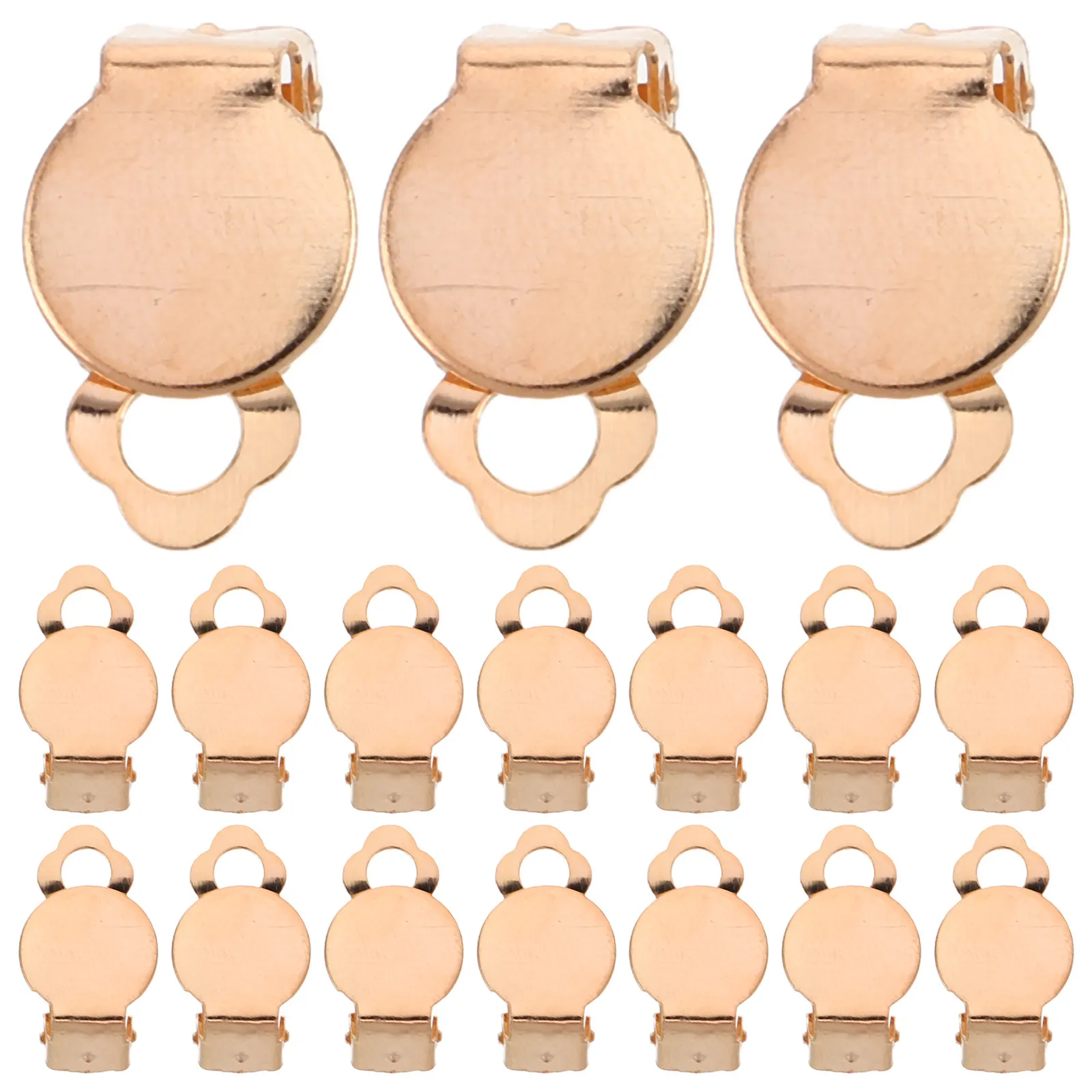 50Pcs Non Pierced Earring Clip on Findings Frog Ear Cuff Flat Back Tray Pads DIY Jewelry Making Supplies Comfortable Secure Hold