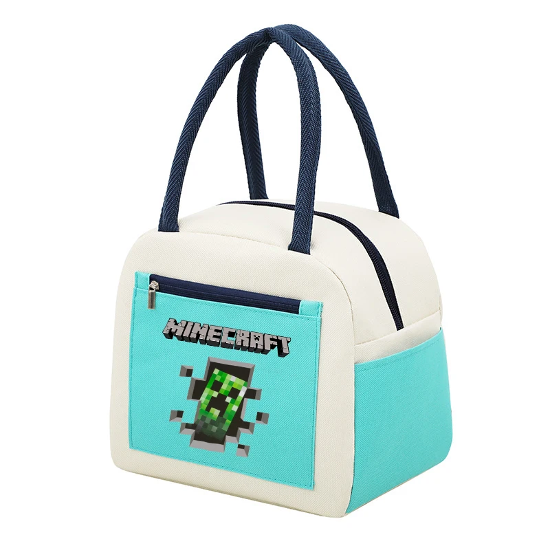 Spelthema Lunchtas Isolatie Bento Pack Minecrafted bedrukt Thermische voedselzak Maaltijdpakket IcePack kinderen Bento Lunchhandtas