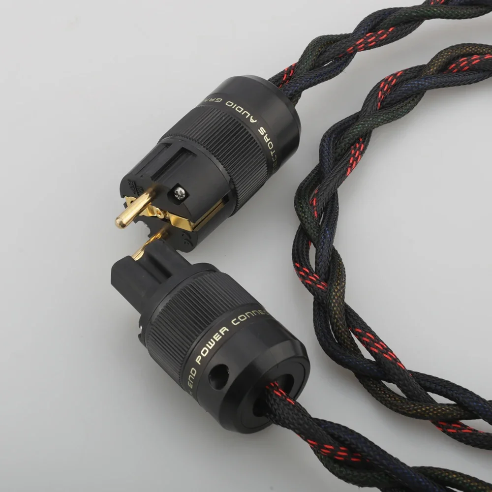 Kabel Daya HIFI Audiocrast P103 Schuko Amplifier CD Utama Amp Kabel Steker Listrik UE Kabel Daya AC Kepang