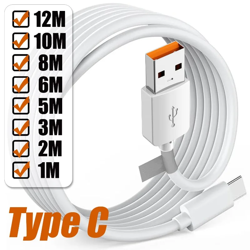 

USB Type C Cable Cord 12/10/8/6/5/3/2/0.3M Extension Cable for Xiaomi Samsung Laptop Charge Wire Universal Type C Extender Wire