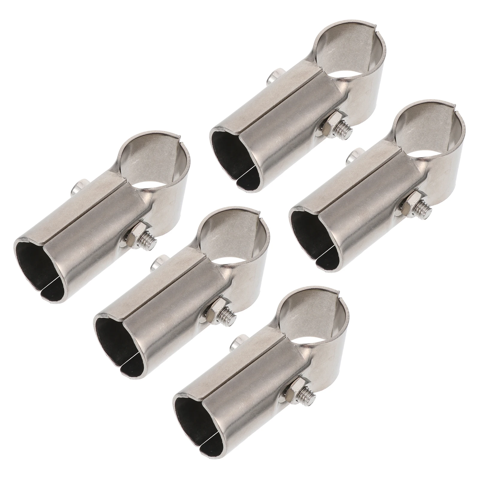

5pcs Stainless Connector Wardrobe Rail Connector Round Pipe Holder Silver Wardrobe Rod Extension Strong BathroomBracket