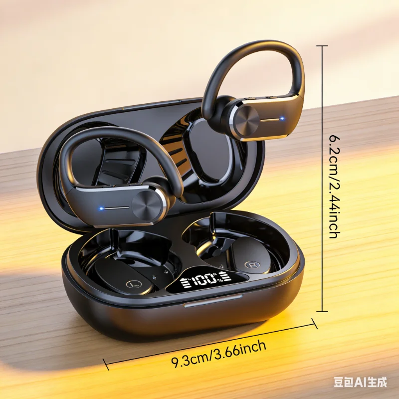 

Soft Earhook Wireless Headphones Comfortable All-Day Wear HiFi Stereo Sound ENC Call Noise Cancelling Earbuds for Sports