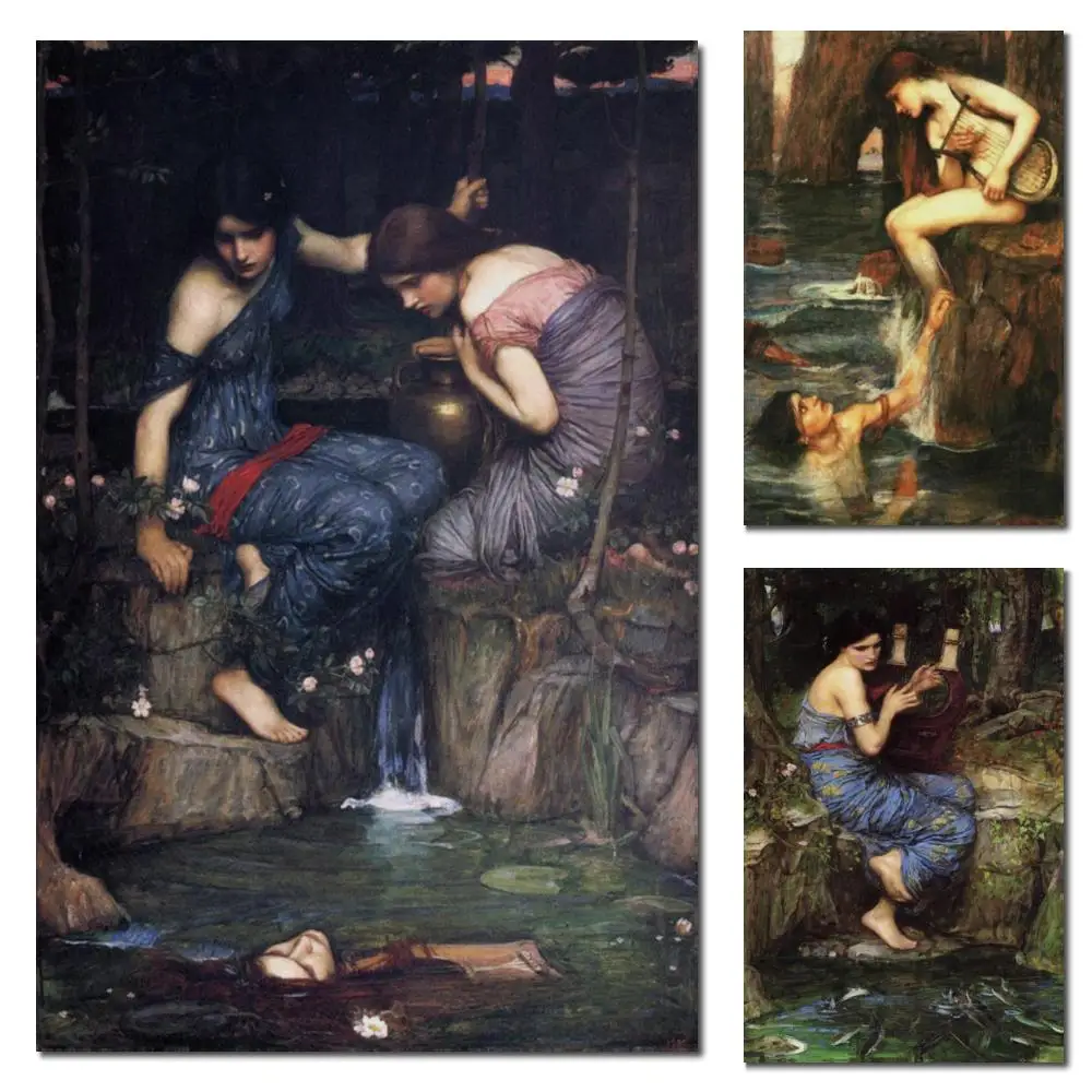 Hand Painted John William Waterhouse Painting in Oils Reproduction Charmer Portrait Canvas Artwork for Office Wall Decor