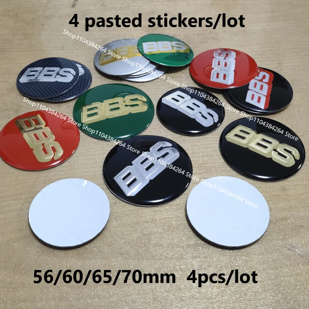 

4pcs Curved Surface BBS Stickers [56/60/65/70mm] Car Wheels Center Cap Hub Stickers for BBS HubCap Sticker