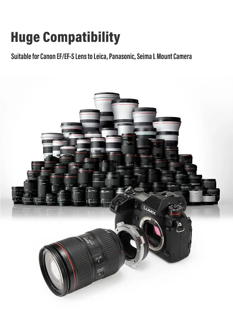 Adaptador de montagem de lente de foco automático VILTROX EF-L Pro EF-L para câmeras Canon EF EF-S para lentes de montagem em L