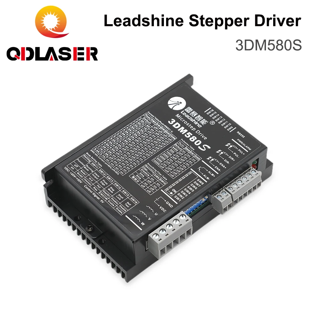 

QDLASER Leadshine Stepper Motor Driver 3DM580 3 Phase 18-50VDC 1.0-8.0A Upgrade 3DM580 for CO2 Laser Cutting Engraving Machine