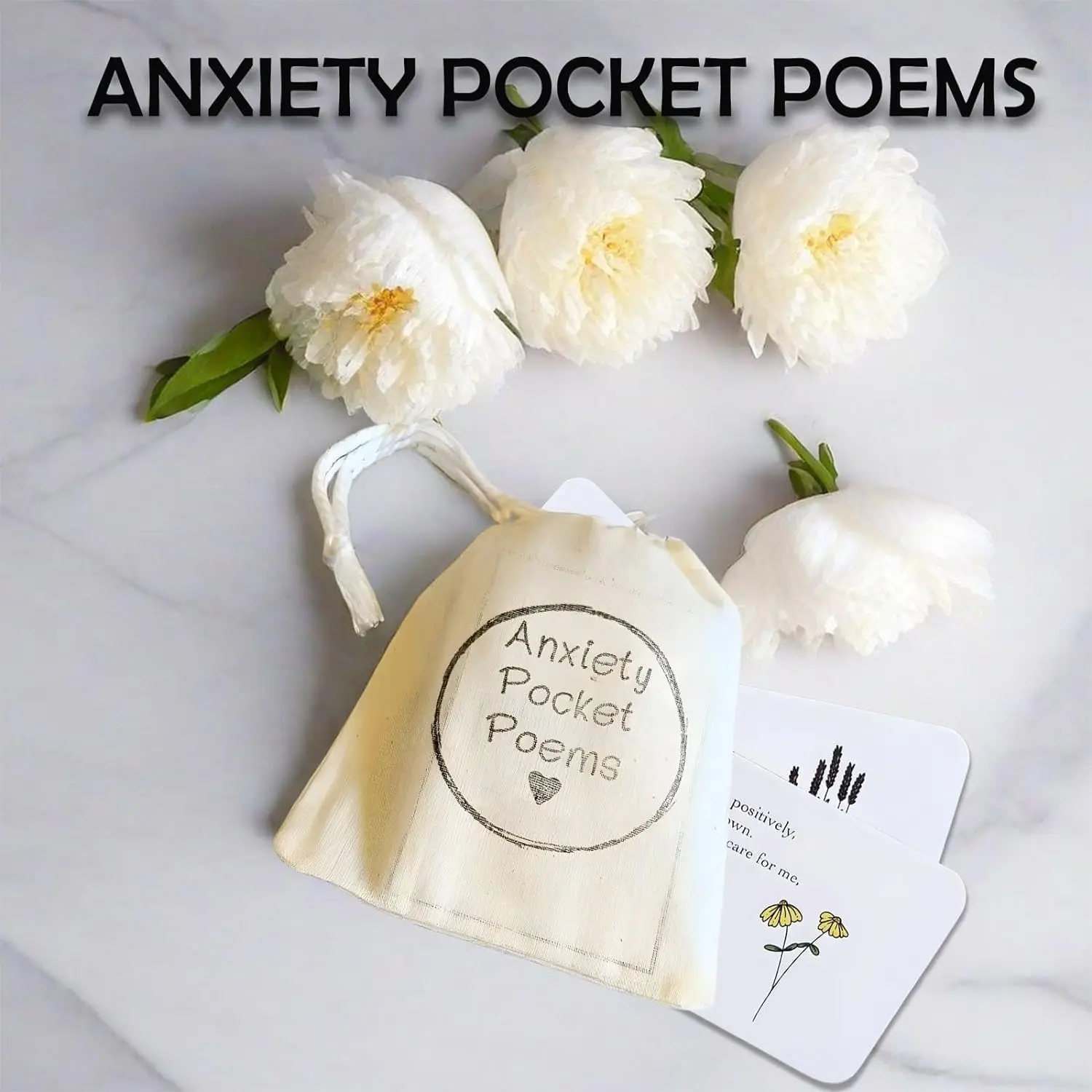 Anxiety Relief Pocket card Anxiety Affirmations Card Pack Mental Health Gifts Support Mental Thank You Cards of Soothing Words