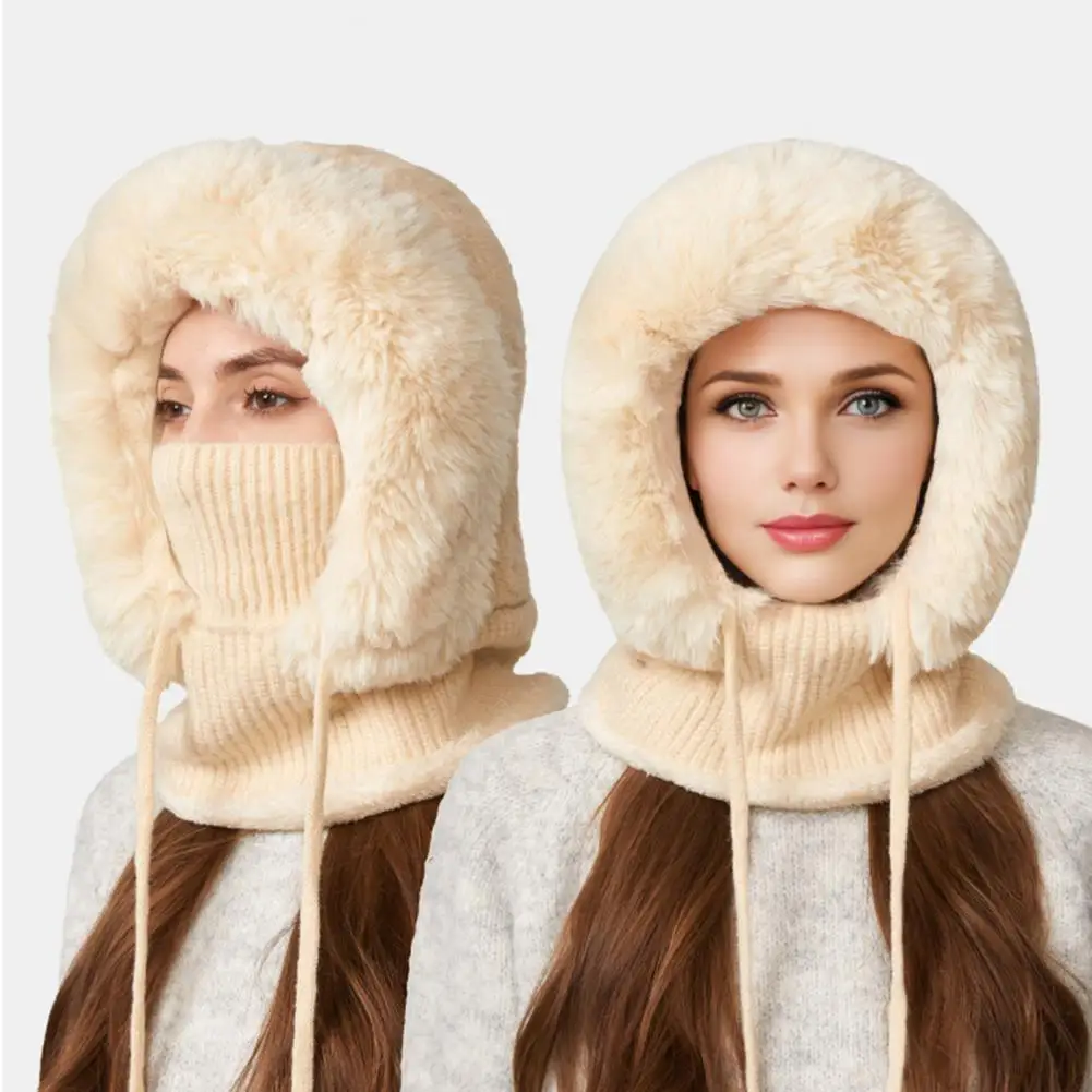 Flexible Facial Structure Face Guard 3 1 Outdoor Headgear Set Adjustable Windproof Knit Hat with Detachable Face for Weather
