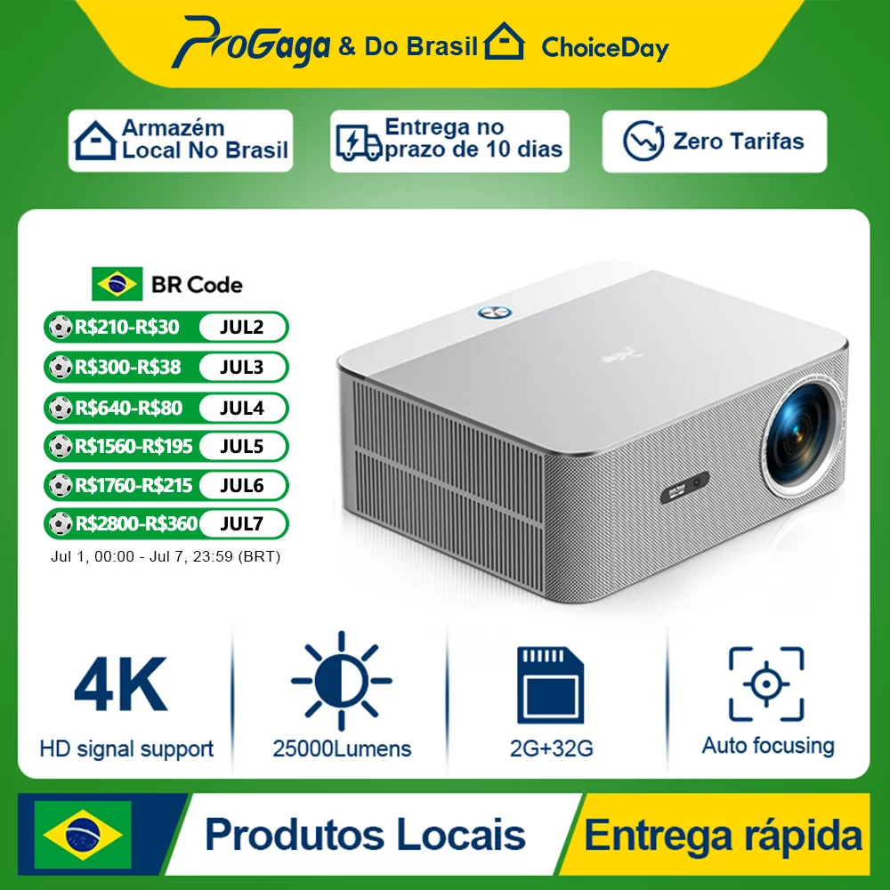Progaga Pg610W Full Hd 1080P Projetor Android 4K Wifi 2G 32G Pg610W Beamer Home - imagem 1